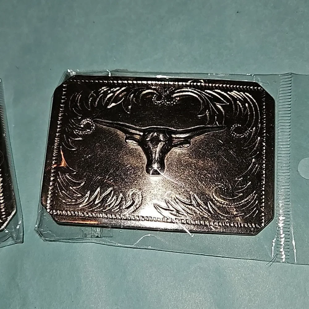 Western Style Silver Belt Buckles (2)